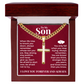 Cuban Chain with Cross Necklace - To My Son "Stay Strong"