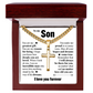 Cross Cuban Link Chain - To My Son "You Are My Greatest Gift"
