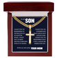 Cross Cuban Link Chain - To My Son "I Will Always Be There For You"