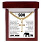 Cross Cuban Link Chain - To My Son "You Have Grown Into and Amazing Man"