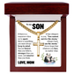 Cross Cuban Link Chain - To My Son "You Are Braver Than You Believe"