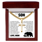 Cross Cuban Link Chain - To My Son "Proud of The Man You have Become"