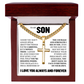 Cross Cuban Link Chain - To My Son "The Courage and Strength I See In You"