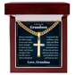 Cross Cuban Link Chain - To My Grandson "Just Hold This Close and Feel My Love"