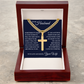 Cross Cuban Link Chain - To My Husband "I Love You Forever"