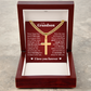 Cross Cuban Link Chain - To My Grandson "Believe In Your Dreams and Remember To Be Awesome"