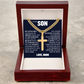 Cross Cuban Link Chain - To My Son "Reach For The Skies"