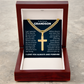 Cross Cuban Link Chain - To My Grandson "Always Be Brave and Strong"