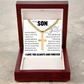 Cross Cuban Link Chain - To My Son "Never Forget That I Love You"