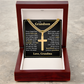 Cross Cuban Link Chain - To My Grandson "Be Brave, Have Courage, and Love Life"