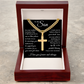 Cross Cuban Link Chain - To My Son "I Love You Forever and Always"