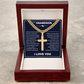 Cuban Chain with Cross Necklace - To My Grandson "I'll Always Be with You"