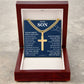 To My Son - Artisan Cross with Cuban Link Chain