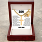 Cross Cuban Link Chain - To My Son "I Love You"