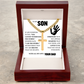 Cross Cuban Link Chain - To My Son "You Are Braver Than You Believe"