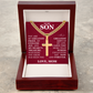 Artisan Cross with Cuban Link Chain - To My Son "I Love You"