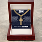 Cross Cuban Link Chain - To My Son "I Will Always Be There For You"