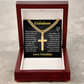 Cross Cuban Link Chain - To My Grandson "You Either Win or Learn"