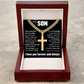 Cross Cuban Link Chain - To My Son "Never Feel That You Are Alone"