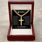 Cuban Chain with Cross Necklace - To My Grandson "Believe in Yourself"