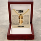 Cross Cuban Link Chain - To My Son "Never Forget That I Love You"