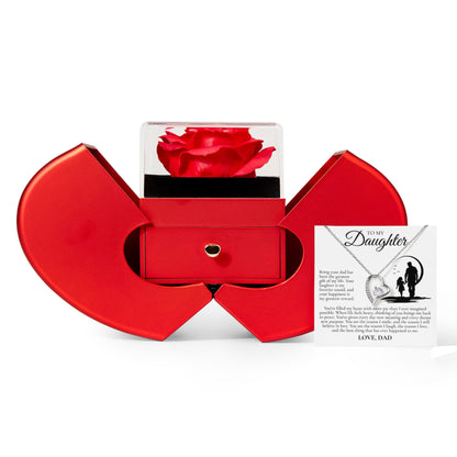 Forever Love Necklace with Red Heart Rose Box - To My Daughter "You Are The Reason I Smile"