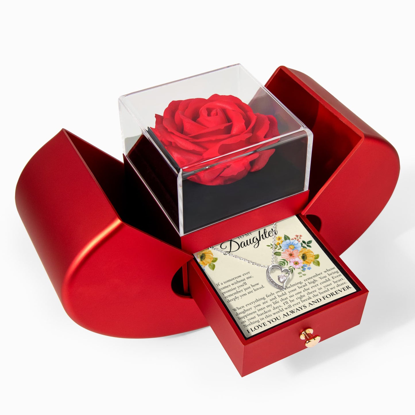 Forever Love Necklace with Rose Box - To My Daughter "You Are love"
