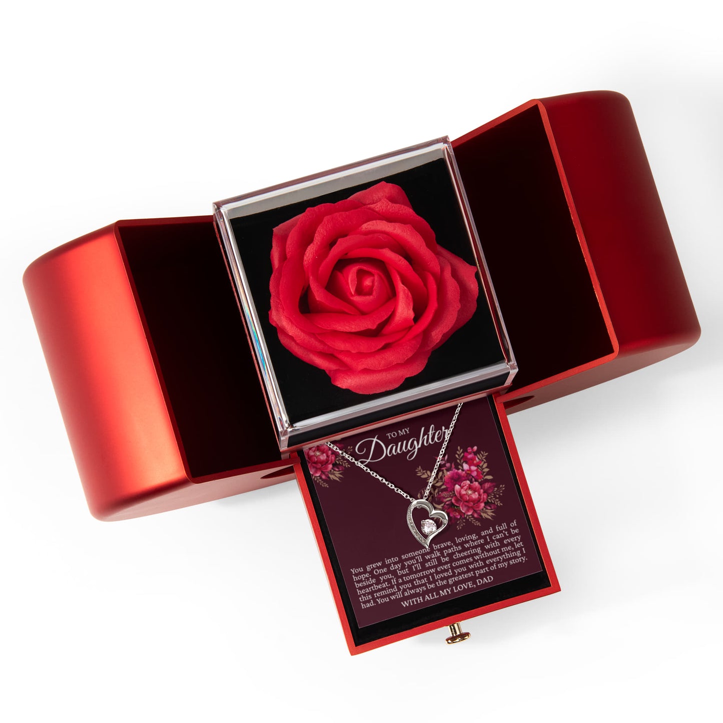 Forever Love Necklace with Rose Box - To My Daughter "You Will Always Be The Greatest Part of My Story"