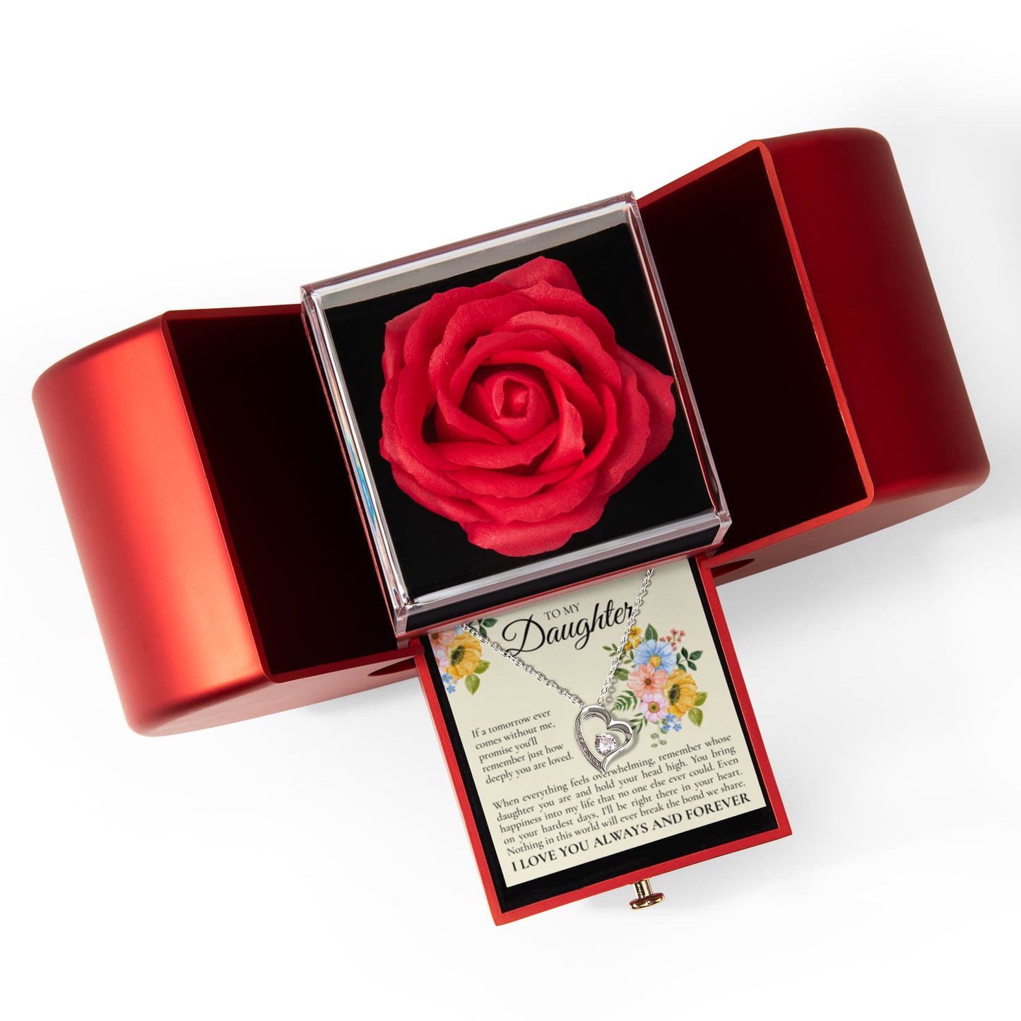 Forever Love Necklace with Rose Box - To My Daughter "You Are love"