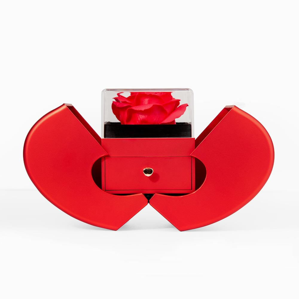 Forever Heart Necklace with Red Heart Rose Box - I Am Sorry For Hurting You...