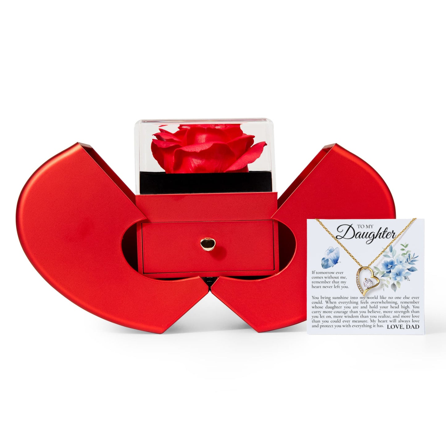 Forever Love Necklace with Rose Box - To My Daughter "You Bring Sunshine Into My World"