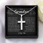 To My Grandson "Believe In Yourself" Cross Necklace