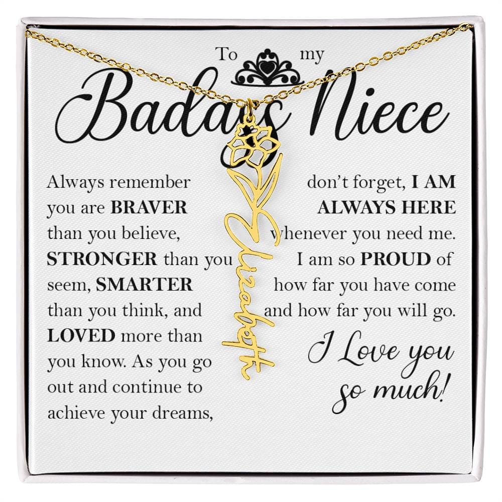 Nice Gift, Name Flower Necklace