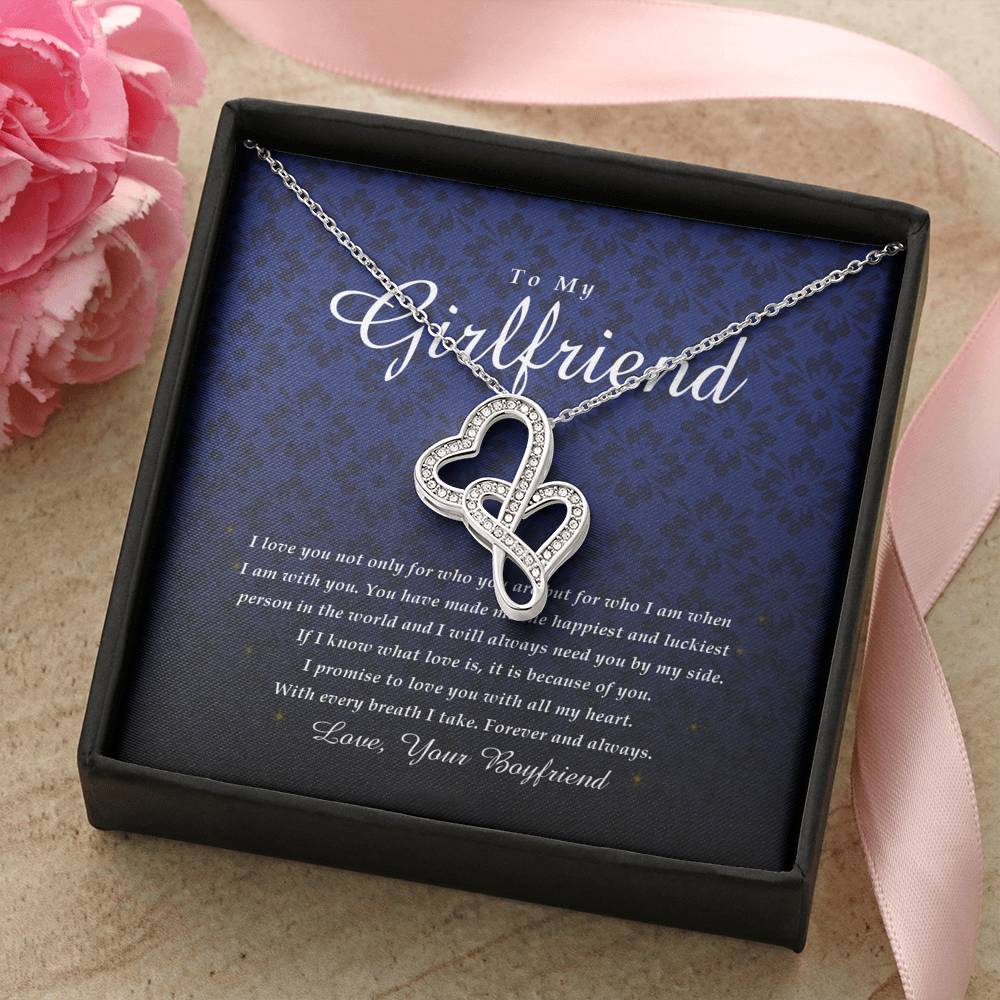 Double Heart Necklace, To My Girlfriend