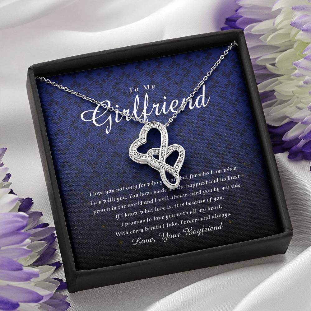 Double Heart Necklace, To My Girlfriend