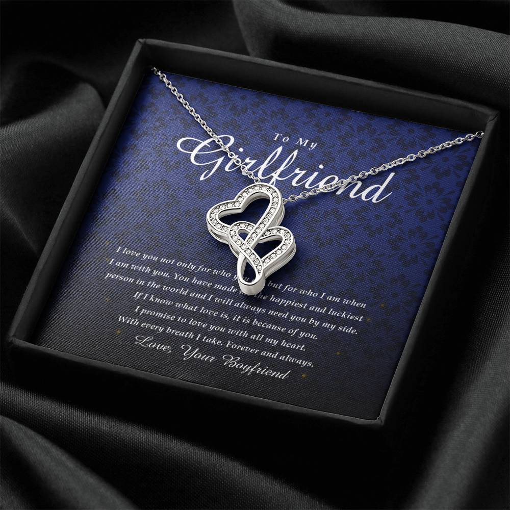 Double Heart Necklace, To My Girlfriend