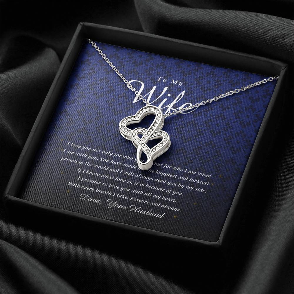 Double Heart Necklace, To My Wife