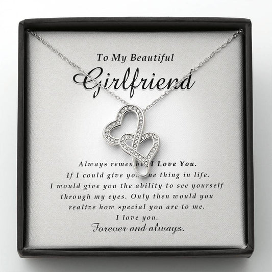 Double Heart Necklace, To My Beautiful Girlfriend