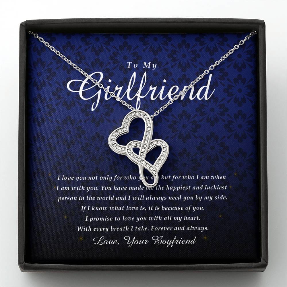 Double Heart Necklace, To My Girlfriend