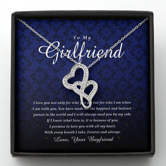 Double Heart Necklace, To My Girlfriend