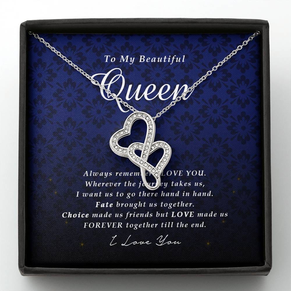 Double Heart Necklace, To My Beautiful Queen