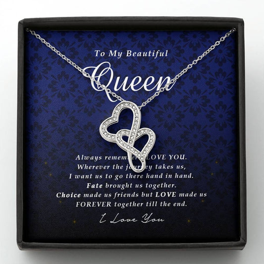 Double Heart Necklace, To My Beautiful Queen