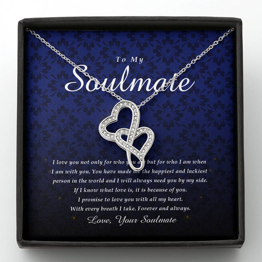 Double Heart Necklace, To My Soulmate