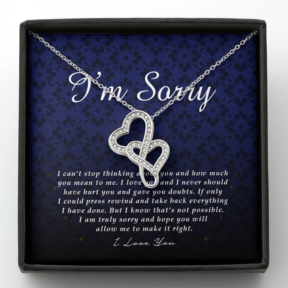 Double Heart Necklace, I'm Sorry Gift, Apology Gift For Her, Forgiveness Gift, I’m Sorry Gift For Wife / Girlfriend, Jewelry Card