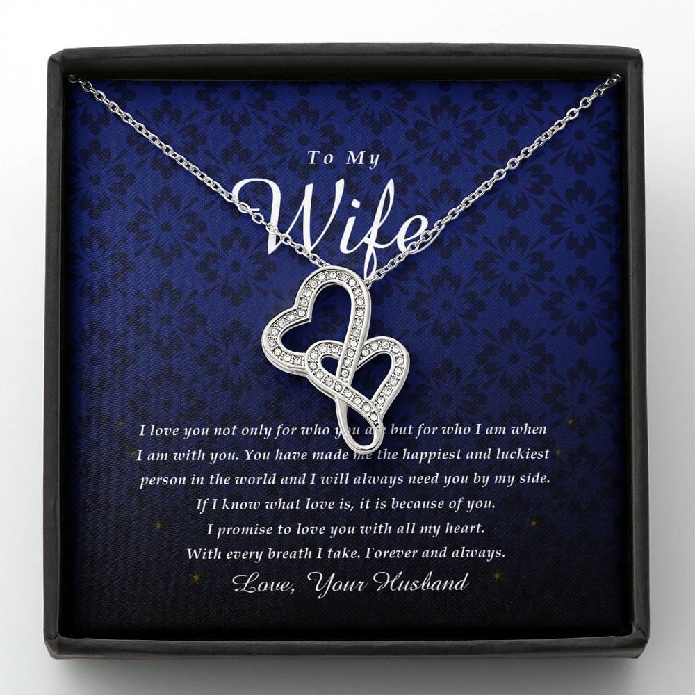 Double Heart Necklace, To My Wife