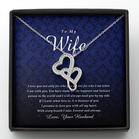 Double Heart Necklace, To My Wife