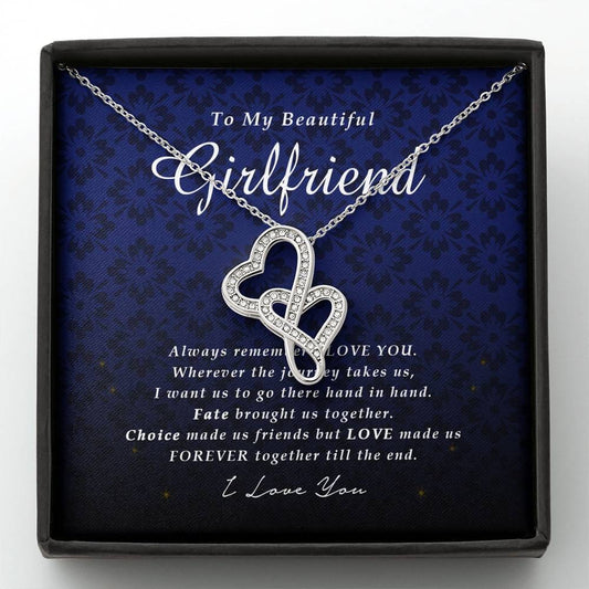 Double Heart Necklace, To My Beautiful Girlfriend