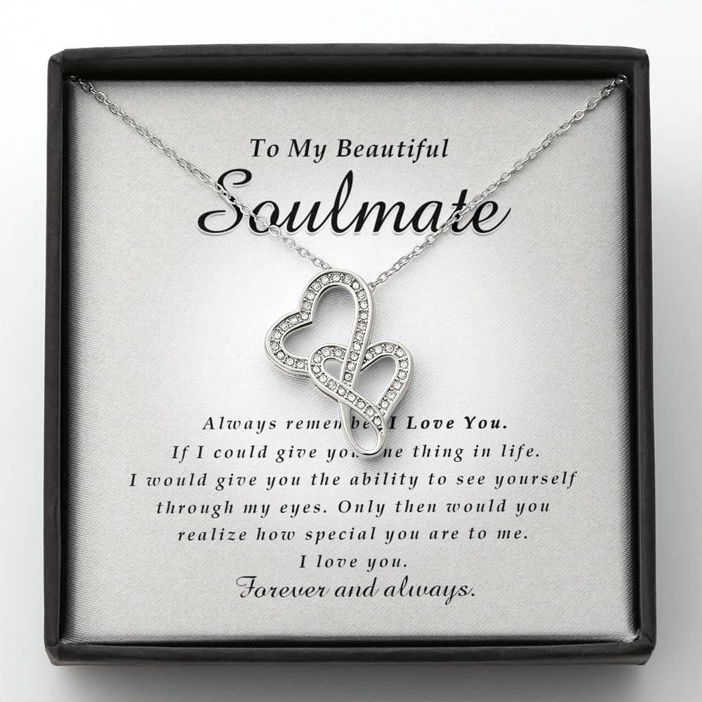 Double Heart Necklace, To My Beautiful Soulmate