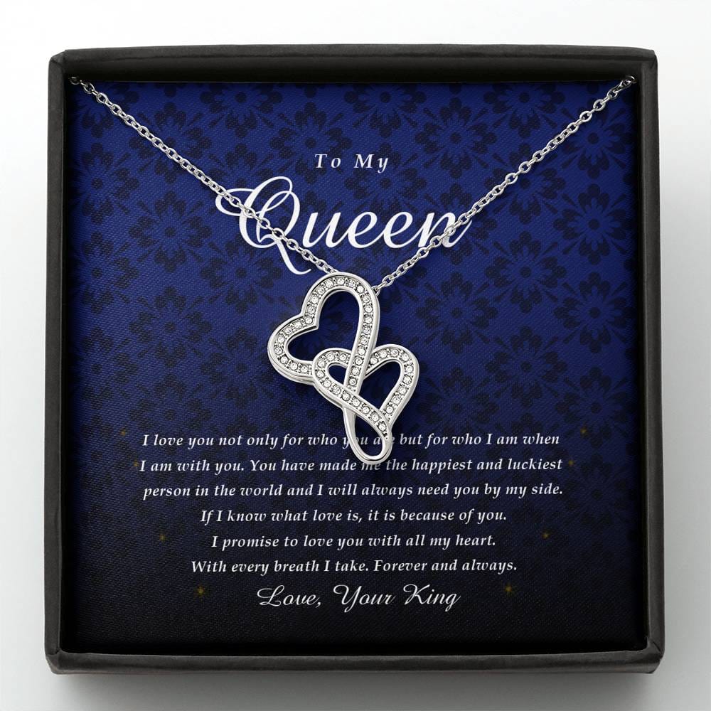Double Heart Necklace, To My Queen