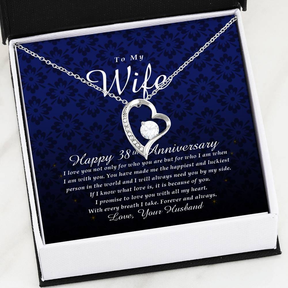 Forever Heart Necklace, Happy 38th Anniversary